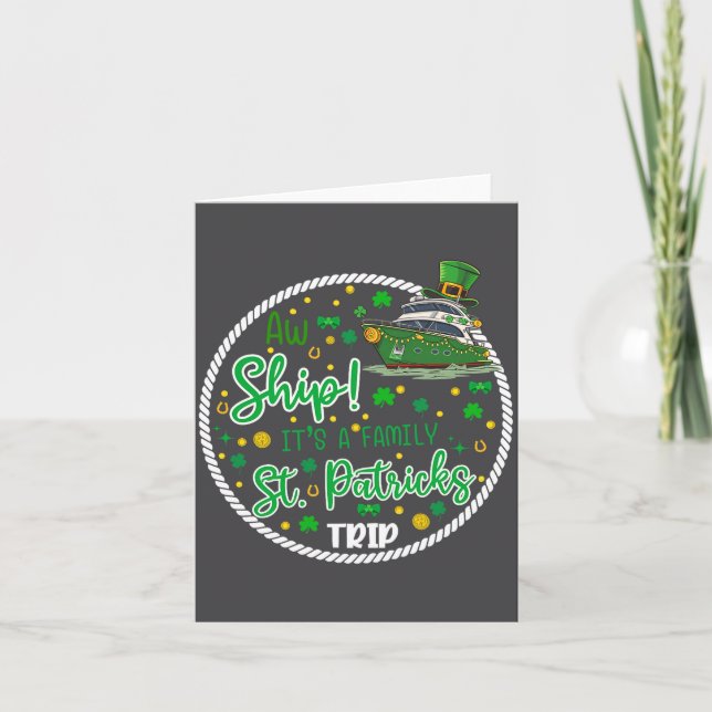 Aw It's A Saint Partrick Cruise Trip Family Reunio Kort (Framsida)