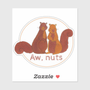 Aw Nöt Cute Squirrels Klistermärken