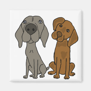 AW tecknad Weimaraner och pekaremagnet Magnet