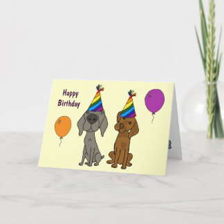 AW- Weimaraner och pekare, födelsedagskort Kort