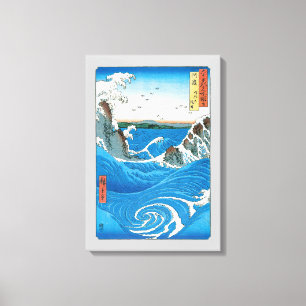 Awa Province, Naruto Whirlpools av Ando Hiroshige Canvastryck