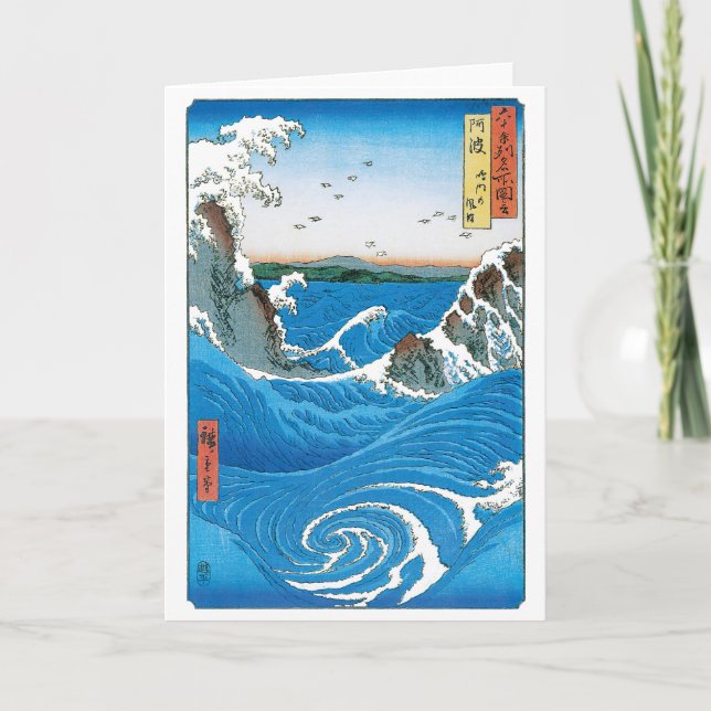 Awa Province, Naruto Whirlpools av Ando Hiroshige Kort (Framsida)