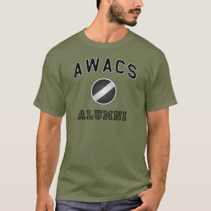 Awacs-före detta elev, mörk text på färg tee shirt