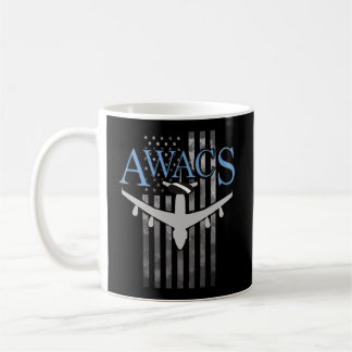 Awacs på inmatade amerikanska Flagga Kaffemugg
