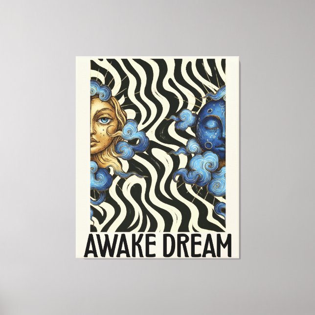 Awake Dream  (Sun&Moon) Stretched Canvas Print (Framsida)