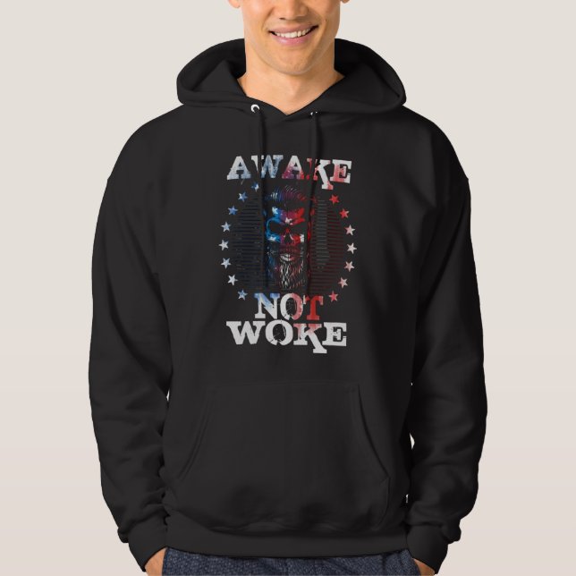 Awake Not Woke American Flags Awake Not Woke Hoodie (Framsida)