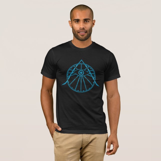 "Awaken" All-Seeing Öga & Helig Geometry Symbol T Shirt (Hel framsida)