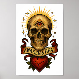Awaken & Heal - Skull 3 Öga Poster eller hämtar