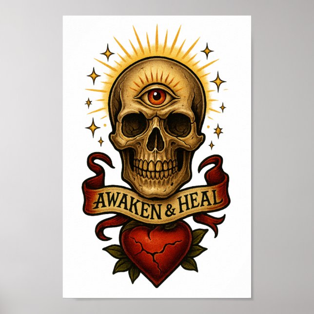 Awaken & Heal - Skull 3 Öga Poster eller hämtar (Framsidan)