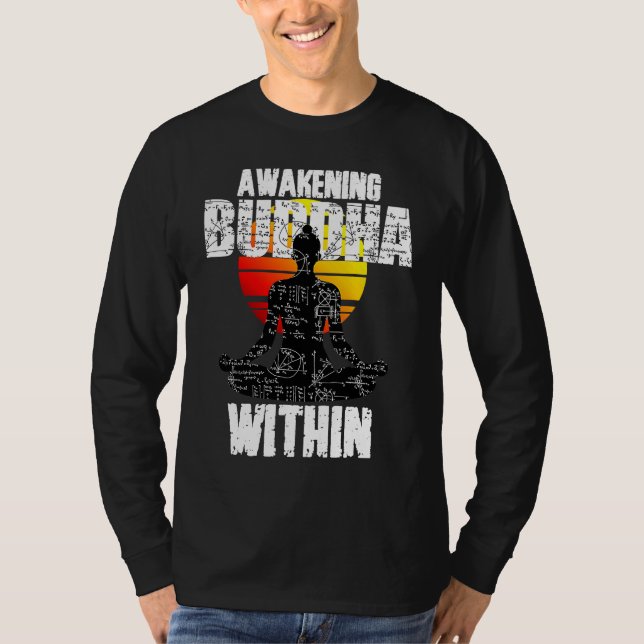 Awakening Buddha, Spiritual Awareness, Zen Teacher T Shirt (Framsida)