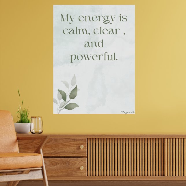 Awakening Energy Inspirational Floral Poster (Vardagsrum 2)