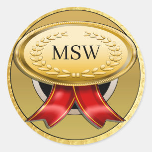 Award Medal Monogram Sticker Runt Klistermärke