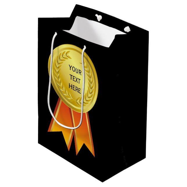 AWARD RIBBON guld I + din backgr. & text (Framsidan Vinklad)