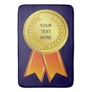 AWARD RIBBON guld I + din backgr. & text Badrumsmatta
