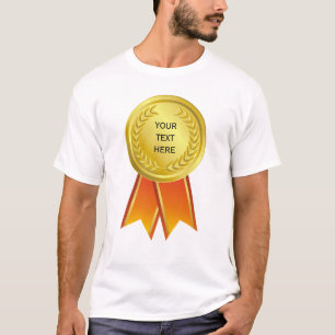 AWARD RIBBON guld I + din backgr. & text T-shirt