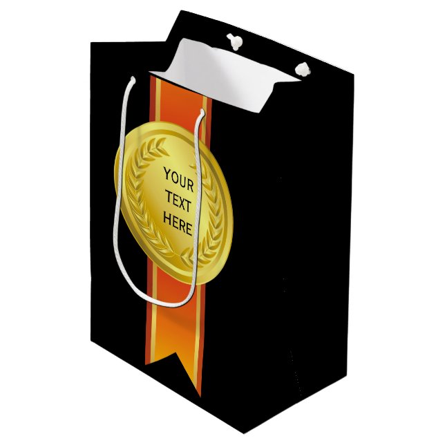 AWARD RIBBON guld II + din backgr. & text (Framsidan Vinklad)