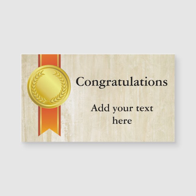 AWARD RIBBON guld II + din backgr. & text (Framsida)
