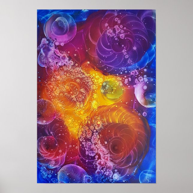 Award Winning Hand Painted Abstract Painting Poster (Framsidan)
