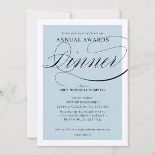 AWARDS DINNER event finare elegant blek blue Inbjudningar