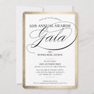 AWARDS GALA DINNER elegant business guld black Inbjudningar