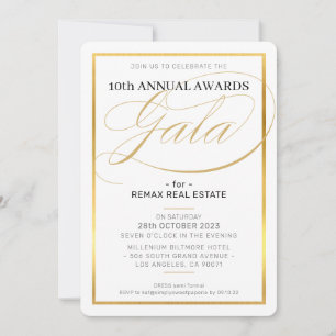 AWARDS GALA DINNER modern business elegant guld Inbjudningar