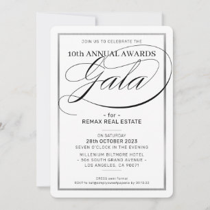 AWARDS GALA DINNER modern business silver black Inbjudningar