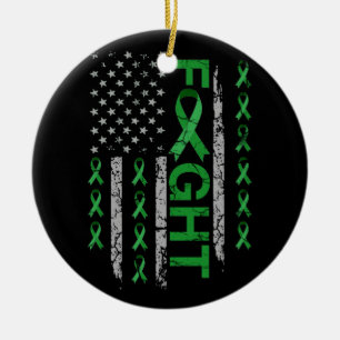 Awareness American Flagga Distresse Julgransprydnad Keramik