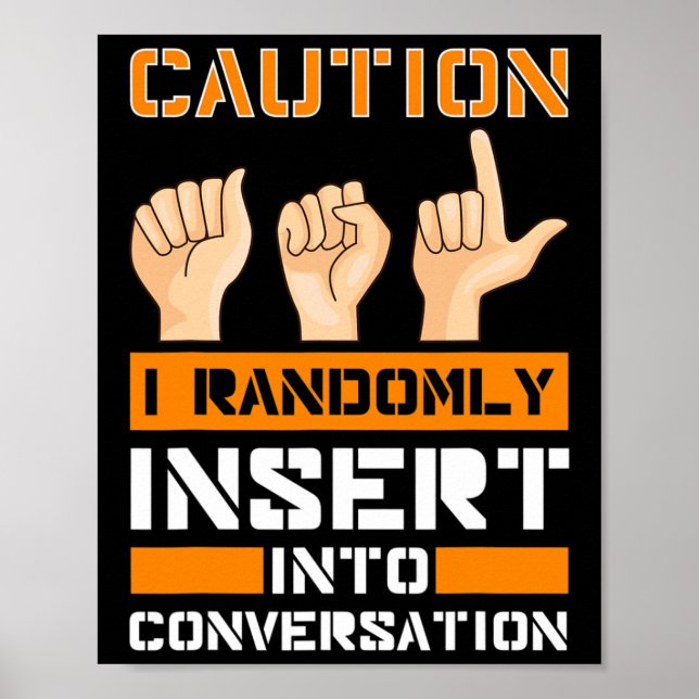 Awareness American Sign Language Hearing Loss Asl Poster (Framsidan)
