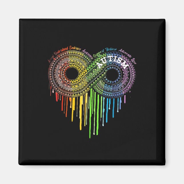 Awareness Asd Awareness för autism Rainbow Infinit Magnet (Framsidan)