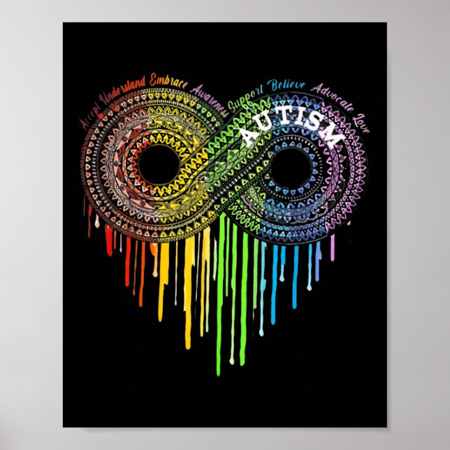 Awareness Asd Awareness för autism Rainbow Infinit Poster (Framsidan)