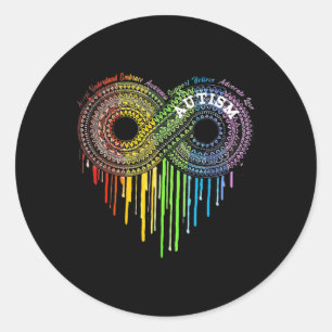 Awareness Asd Awareness för autism Rainbow Infinit Runt Klistermärke