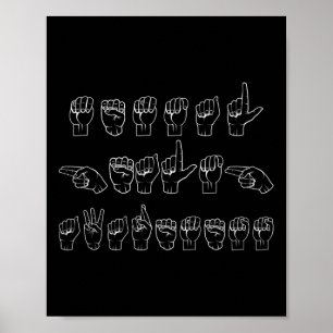 Awareness ASL SigLanguage Händer Mu Poster