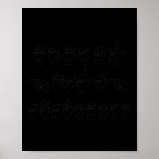 Awareness ASL SigLanguage Händer Mu Poster (Framsidan)