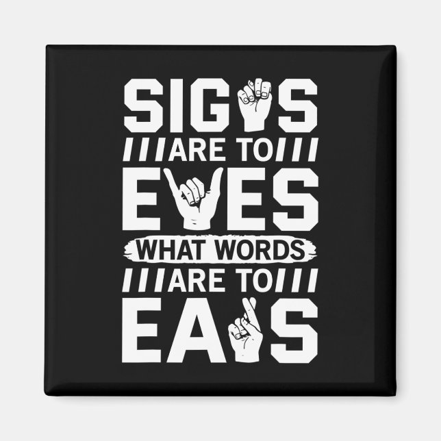 Awareness Asl Sign Language American Sign Language Magnet (Framsidan)