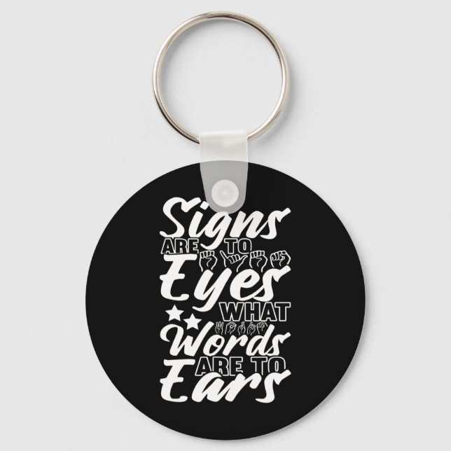 Awareness Asl Sign Language American Sign Language Nyckelring (Framsida)