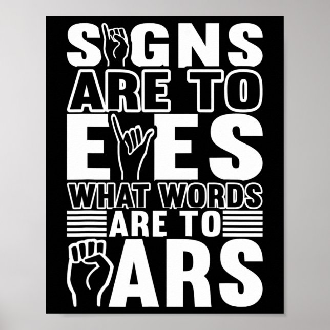 Awareness Asl Sign Language American Sign Language Poster (Framsidan)