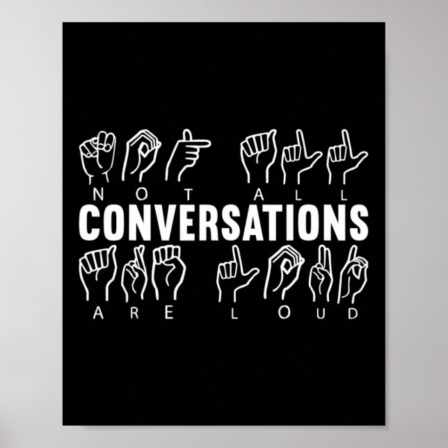 Awareness Asl Sign Language American Sign Language Poster (Framsidan)