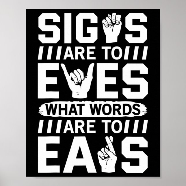 Awareness Asl Sign Language American Sign Language Poster (Framsidan)