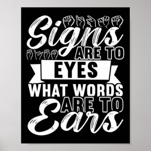 Awareness Asl Sign Language American Sign Language Poster