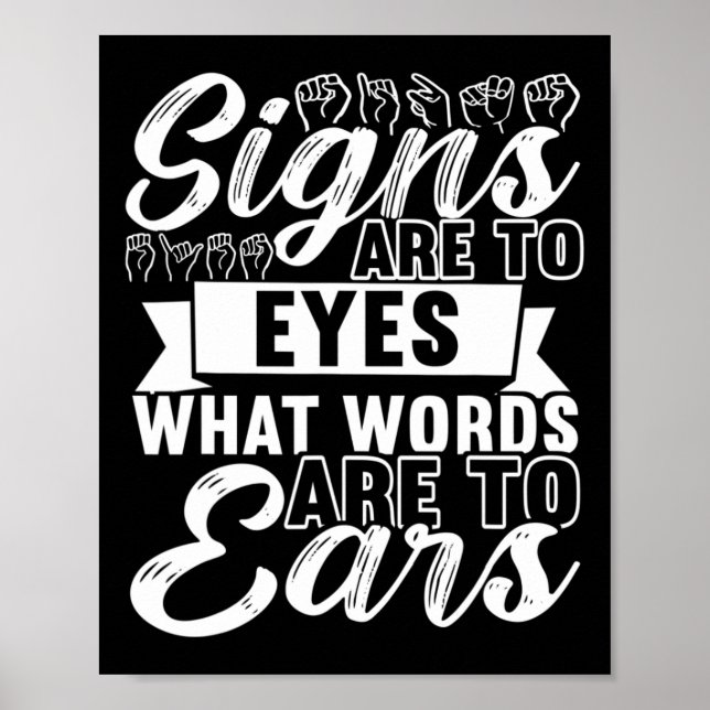 Awareness Asl Sign Language American Sign Language Poster (Framsidan)