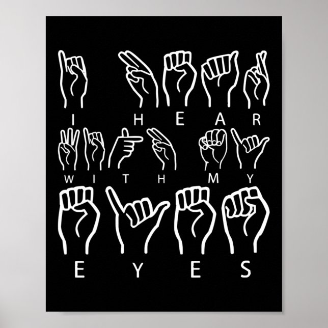 Awareness Asl Sign Language American Sign Language Poster (Framsidan)