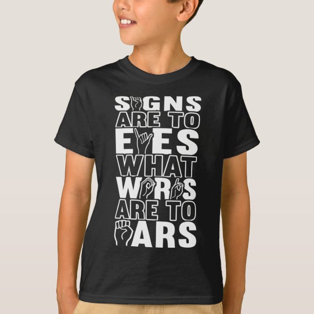 Awareness Asl Sign Language American Sign Language T Shirt (Framsida)