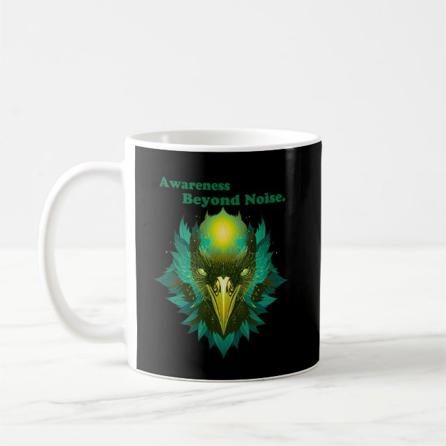 Awareness Beyond Noise Cosmic Raven Symbol Kaffemugg (Vänster)