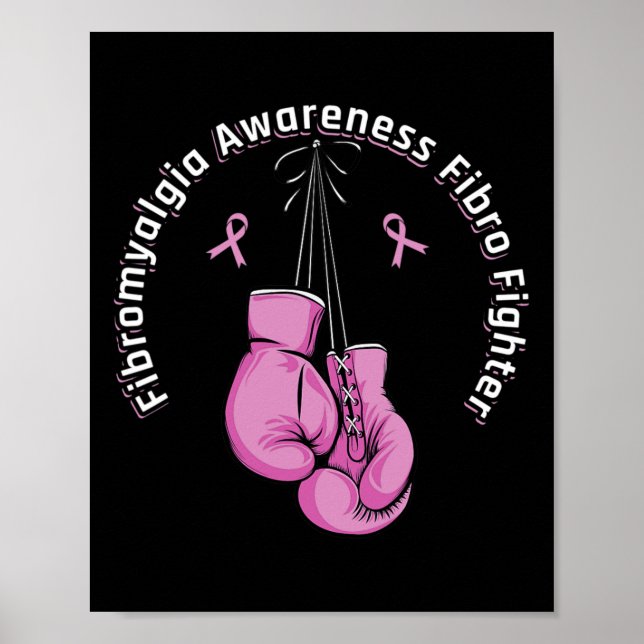 Awareness Boxing Glove Fibro fighter Poster (Framsidan)
