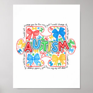 Awareness Coquette Bow Women Girls Kids Poster