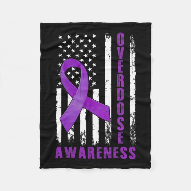 Awareness Day Asa American Flagga Overdose Awarene Fleecefilt (Framsidan)