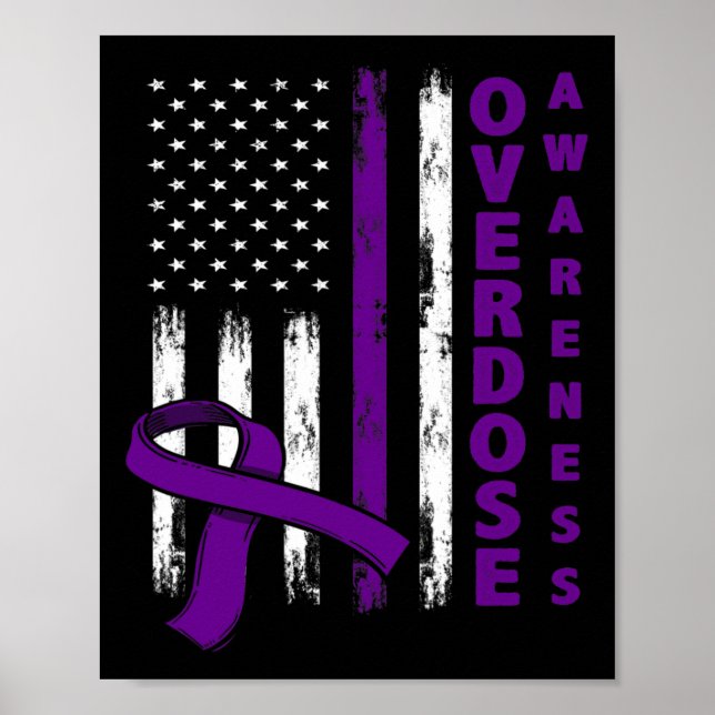 Awareness Day Asa American Flagga Overdose Awarene Poster (Framsidan)