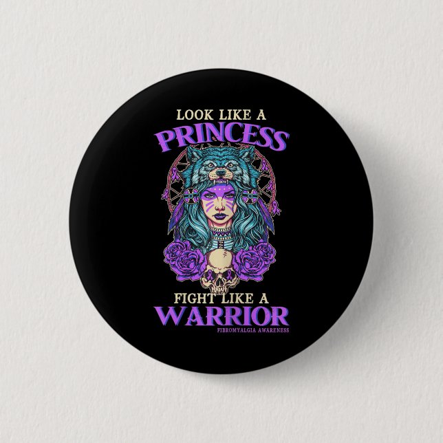 Awareness Princess slåss som en krigare Knapp (Framsida)