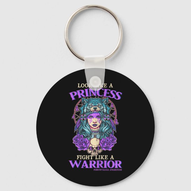 Awareness Princess slåss som en krigare Nyckelring (Framsida)