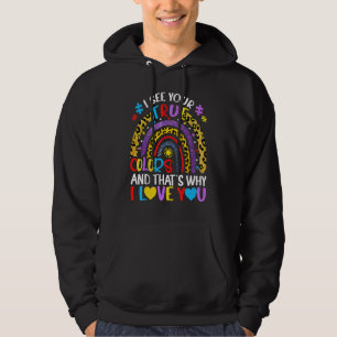 Awareness Rainbow Jag ser ditt sanna Färg Pu Hoodie